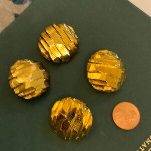 Set of Four faux Gold Faceted buttons